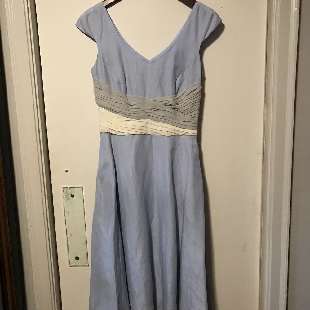 J. Peterman Cummerbund Pale Blue Dress